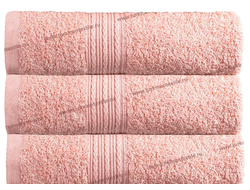 Персиковое полотенце оптом махровое пр-во Байрамали (бордюр «косичка»)