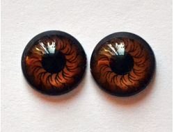Глаза хрустальные клеевые пластиковые,, 6 мм, темно-коричневые, арт. ГХ05
