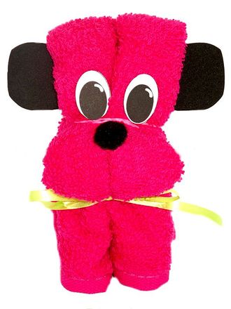 Полотенце &quot; Махровая собачка&quot; 14 см, размер полотенца 30 х 30 см цвет розовый
