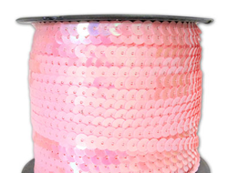 Пайетки на бобине, цвет хамелеон, 6 мм, цвет розовый, цена за 1 метр