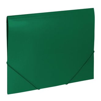Папка на резинках BRAUBERG &quot;Office&quot;, зеленая, до 300 листов, 500 мкм, 227710