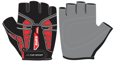 Перчатки велосипедные TOP SPORT детские 8804 black-red