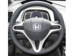 Кожаная накладка на руль Honda Civic VIII (2006-2011), черная
