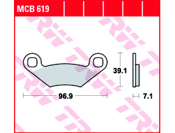 Тормозные колодки задние/передние TRW MCB619 (FA159)  для квадроциклов Polaris Outlaw 450/500 MXR/OTW,  Revolver 500, Sportsman 500/600/700/800  HO/EFI/FOREST/TOURING/4x4, Ranger RZR 570/800