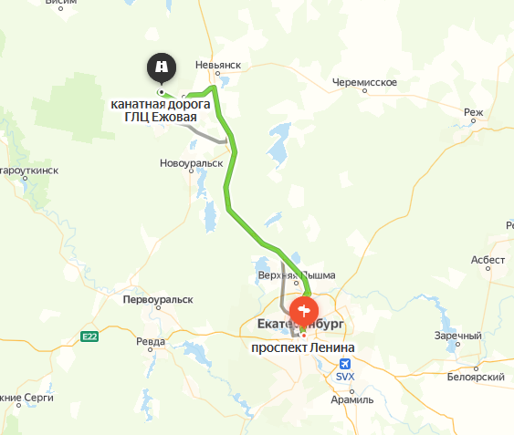 Карта проезда ГЛК Ежовая
