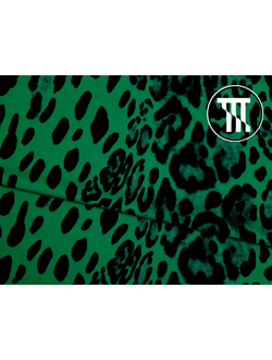 Бифлекс матовый принт Леопард, цв. Зеленый