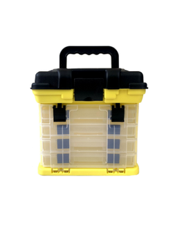 Ящик спиннингиста 4 коробки (желтый) 27*26*17см