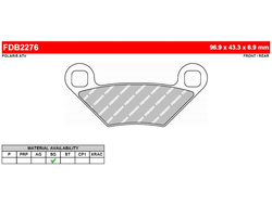 Тормозные колодки передние/задние FERODO FDB2276SG (FA475) для квадроциклов Polaris Sportsman 400/500/550/800/850/1000, Scrambler 850/1000, Forest 850/1000 (2203628, 2204088)