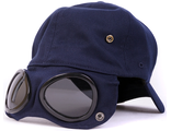 Бейсболка / Кепка C.P. Company Goggle Cap Круглое Лого (Реплика) Темно - Синий