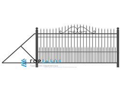Откатные сварные ворота с элементами ковки KSZ15-29 для ограждения частного дома купить
