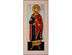 Вячеслав Чешский, святой благоверный князь, страстотерпец. Рукописная мерная икона.