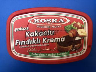 Ореховая крем-паста с фундуком и какао (Kakaolu Findikli Krema), 300 гр., Koska, Турция
