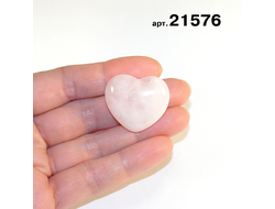 Розовый кварц натуральный (сердце) арт.21576: 11,8г - 25*28*11мм