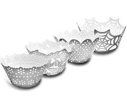 Украшение для выпечки капкейков, Волнистый край, Серебряные, ( 22 - 25 шт)