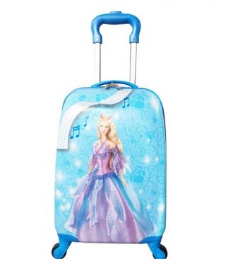 Детский чемодан на 4 колесах Barbie / Барби - голубой