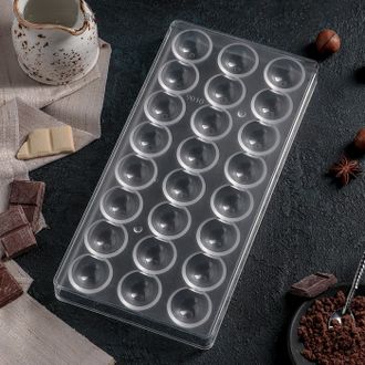 Форма для шоколада 27,5×13,5 см &quot;Полусфера&quot;, 24 ячейки