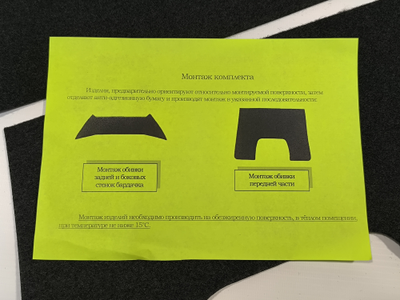 Комплект обивок бардачка для автомобиля Lada Granta FL /Kalina 2