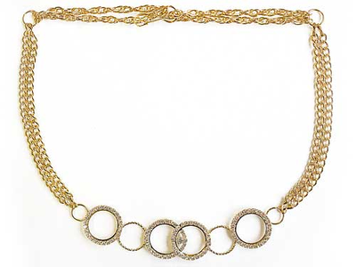 "Гюзель", подхват металлический с кольцами и стразами