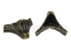 защита уголка с ножкой “Винтаж-орнамент” 22x16 мм, цвет-античная бронза