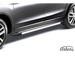 Комплект алюминиевых порогов Arbori Luxe Silver 1700 для KIA Sportage 2010-2016 ( AFZDAALKSP104 )