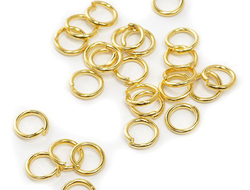 Колечки соединительные, диаметр 6 мм, цвет золото, цена за 10 шт