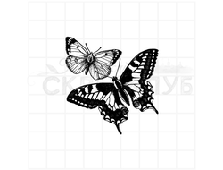 Штамп две бабочки - крапивница и капустница