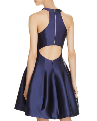 Синее коктейльное платье с американской проймой "Aqua" прокат Уфа