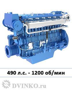 Судовой двигатель WHM6161C490-2 490 л.с. 1200 об/мин