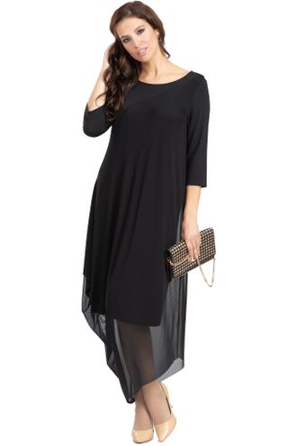 Элегантное вечернее платье арт. 5237 (цвет черный) Размеры 52-68