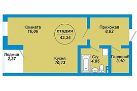 Планировка студии