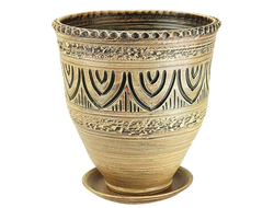 Бежевый керамический горшок  в античном (греческом) стиле Алтей бежевый (А) для комнатных растений