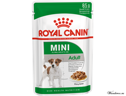 Royal Canin Mini Adult Роял Канин Мини Эдалт паучи для взрослых собак мелких пород  85 гр (в соусе)