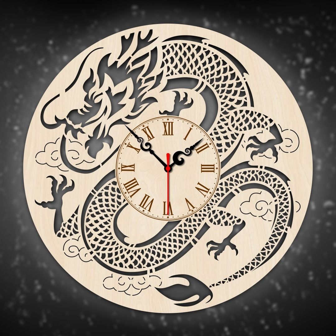 Часы из фанеры дракон в Тюмени
