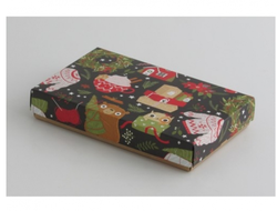 Коробка на 2 печенья БЕЗ ОКНА (18*11*3 см), Рождество