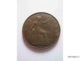 1 пенни. 1921 год, Великобритания.