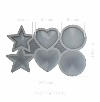 Форма силиконовая для конфет и леденцов 6 ячеек 22х12х0,5 см Микс 3