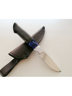 Нож шкуросъемный Рысь М сталь Х12МФ граб синий акрил