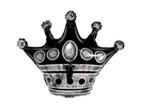 Шар с клапаном (16&#039;&#039;/41 см) Мини-фигура, Корона, 1 шт. Черный