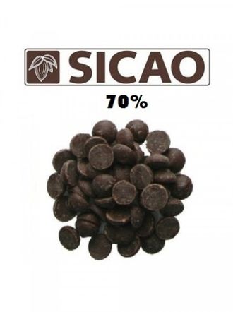 Шоколад ГОРЬКИЙ 70,1 % в каллетах SICAO (Бельгия), 100 г