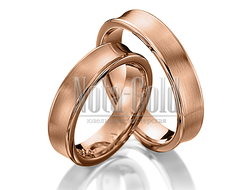 Классические обручальные кольца из красного золота с вогнутым профилем