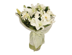 Белый Букет розы и Лилия