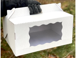 Коробка чемодан для торта Цифры с фигурным окном с РУЧКОЙ, 30*40*20 см