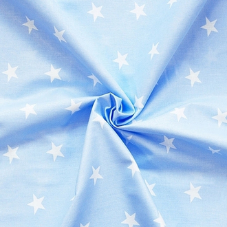 Подушка для беременных на молнии с ластовицей U 400 х 40 см с наволочкой на молнии хлопок Звезды на голубом