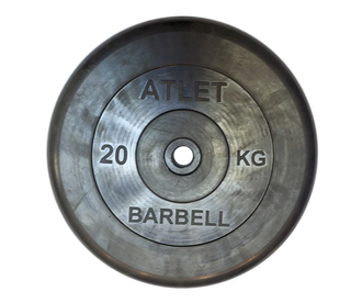 Диск обрезиненный MB Barbell Atlet, диаметр 26 мм, вес 1,25 - 25 кг