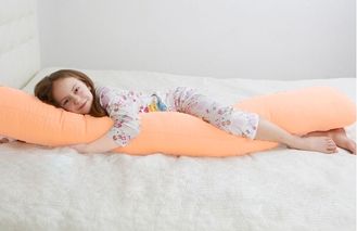 Подушка обнимашка для детей во весь рост I 190 см  с наволочкой сатин Персик
