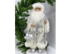 Дед Мороз в белой шубе с подарками 45см