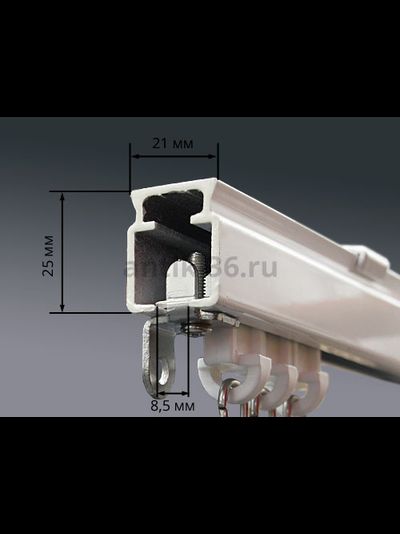 Профиль 099-1 алюминиевый, усиленный, для тяжелых штор
