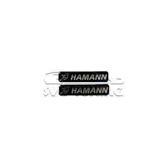 Логотипы Hamann на кузов, обвес и в салон BMW, 42х9 мм, 2 шт