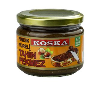 Кунжутная паста с виноградным пекмезом и молотым фундуком (Тахин-Пекмез), (Fındık Püreli Tahin Pekmez), 300 гр., Koska, Турция