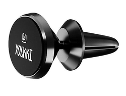 Автодержатель для телефона YOLKKI Travel на дефлектор (с магнитом, поворот 360) черный
